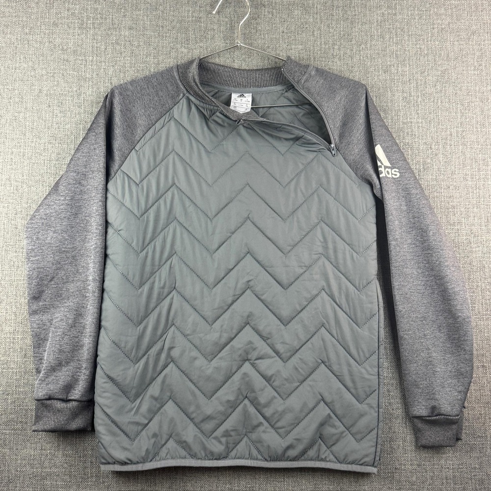 Adidas Pullover Jacket Youth Medium Quilted Nemesis Athletic‎ Soccer Top